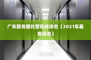 广东服务器托管机构排名（2021年最新排名）
